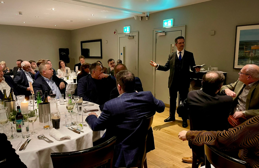 Steve Baker MP, addresses Party Members in Belfast