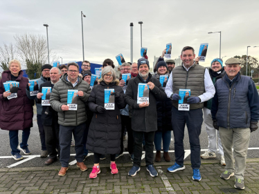 Delegation out canvassing with Julie Currie
